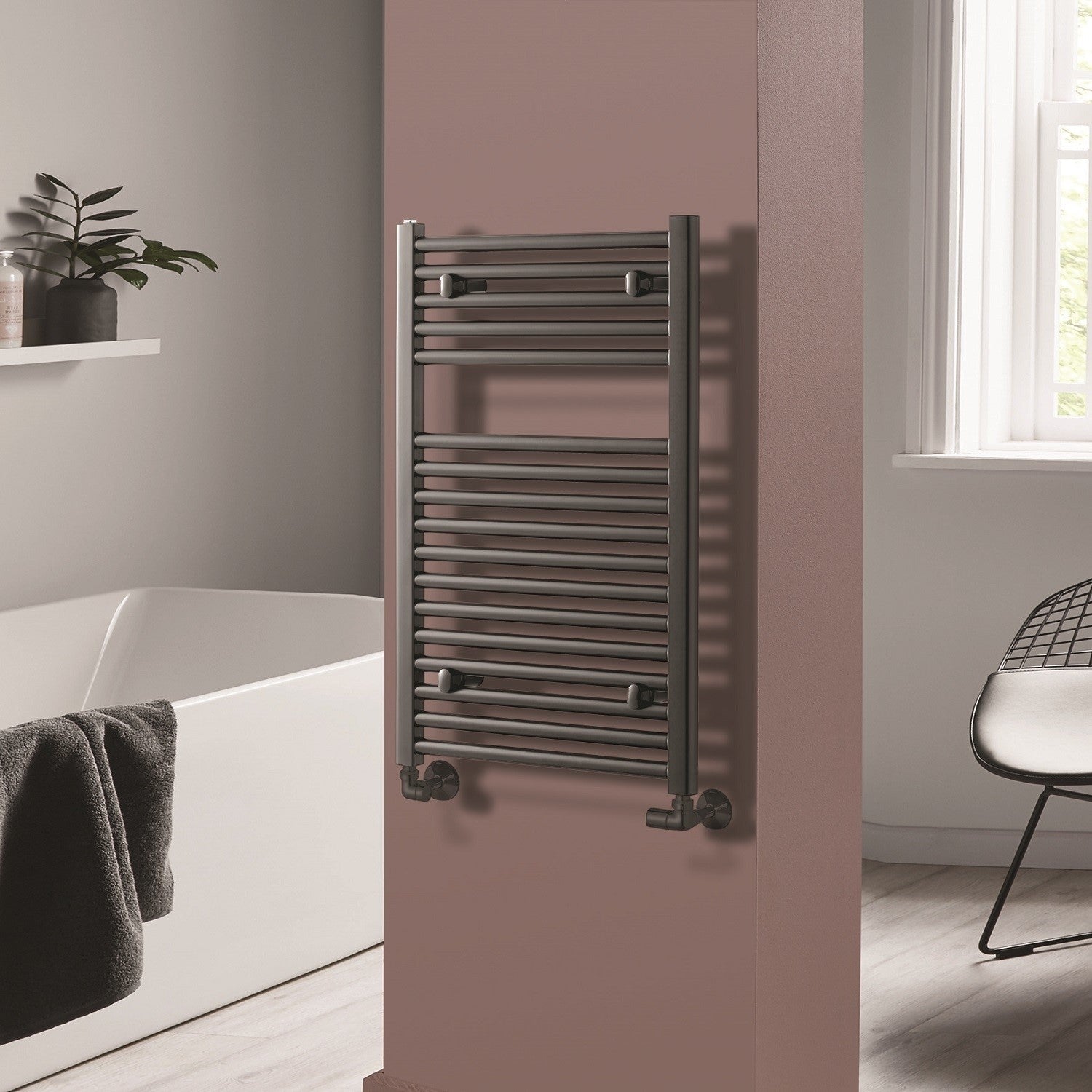 Towelrads Pisa Anthracite Towel Radiator 800 x 500mm