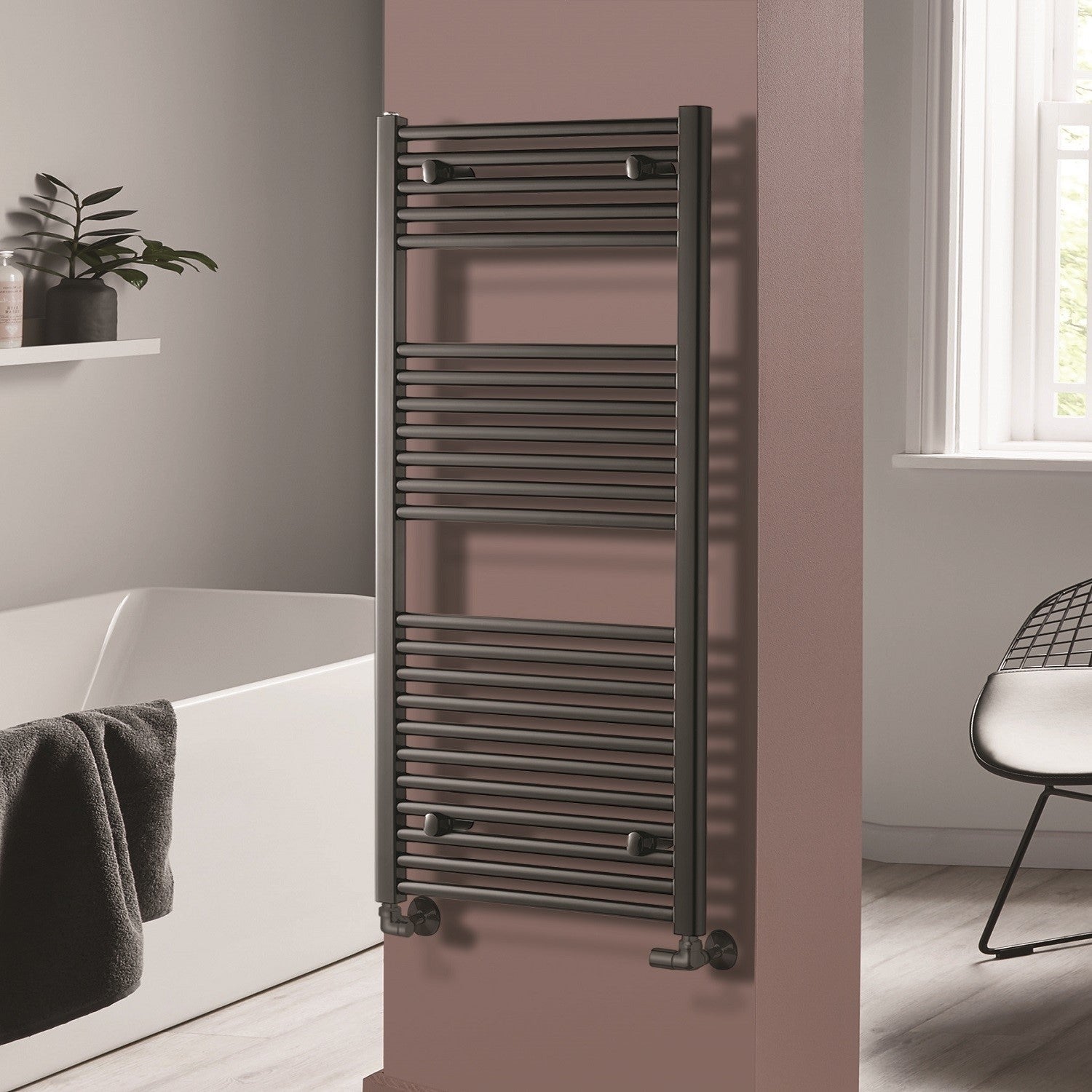 Towelrads Pisa Anthracite Towel Radiator 1200 x 600mm