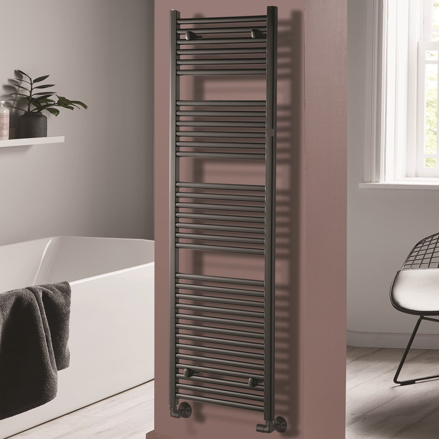 Towelrads Pisa Anthracite Towel Radiator 1600 x 400mm