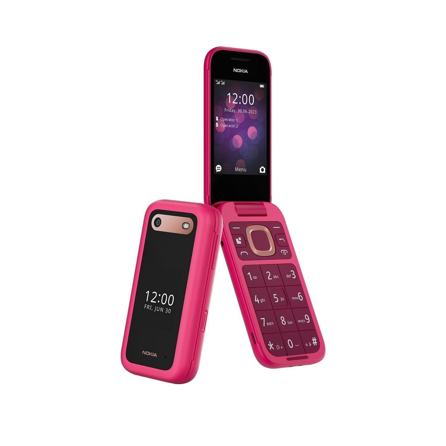 Nokia 2660 Flip 128MB 4G SIM Free Mobile Phone - Pop Pink