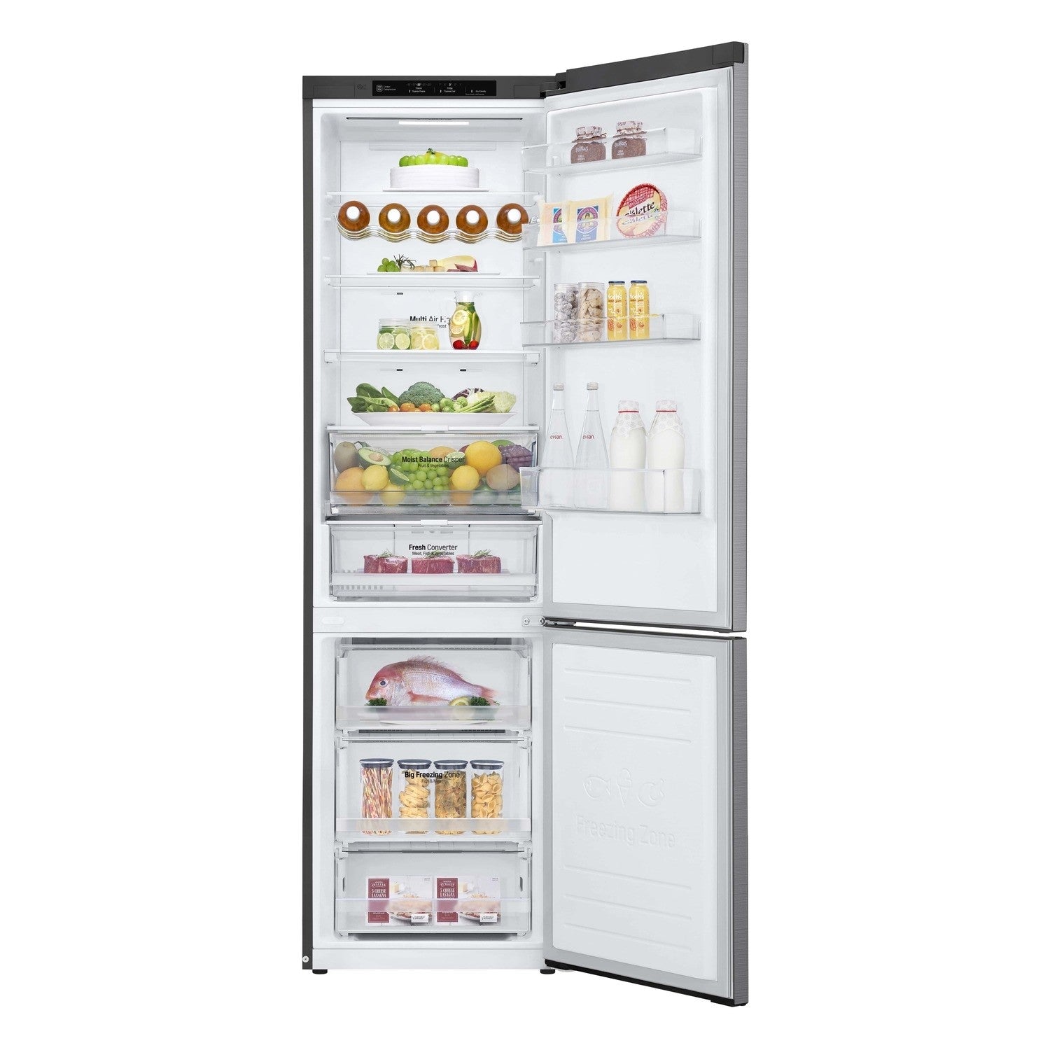 Refurbished LG GBB62PZGFN Freestanding 296 Litre 70/30 Fridge Freezer Stainless Steel