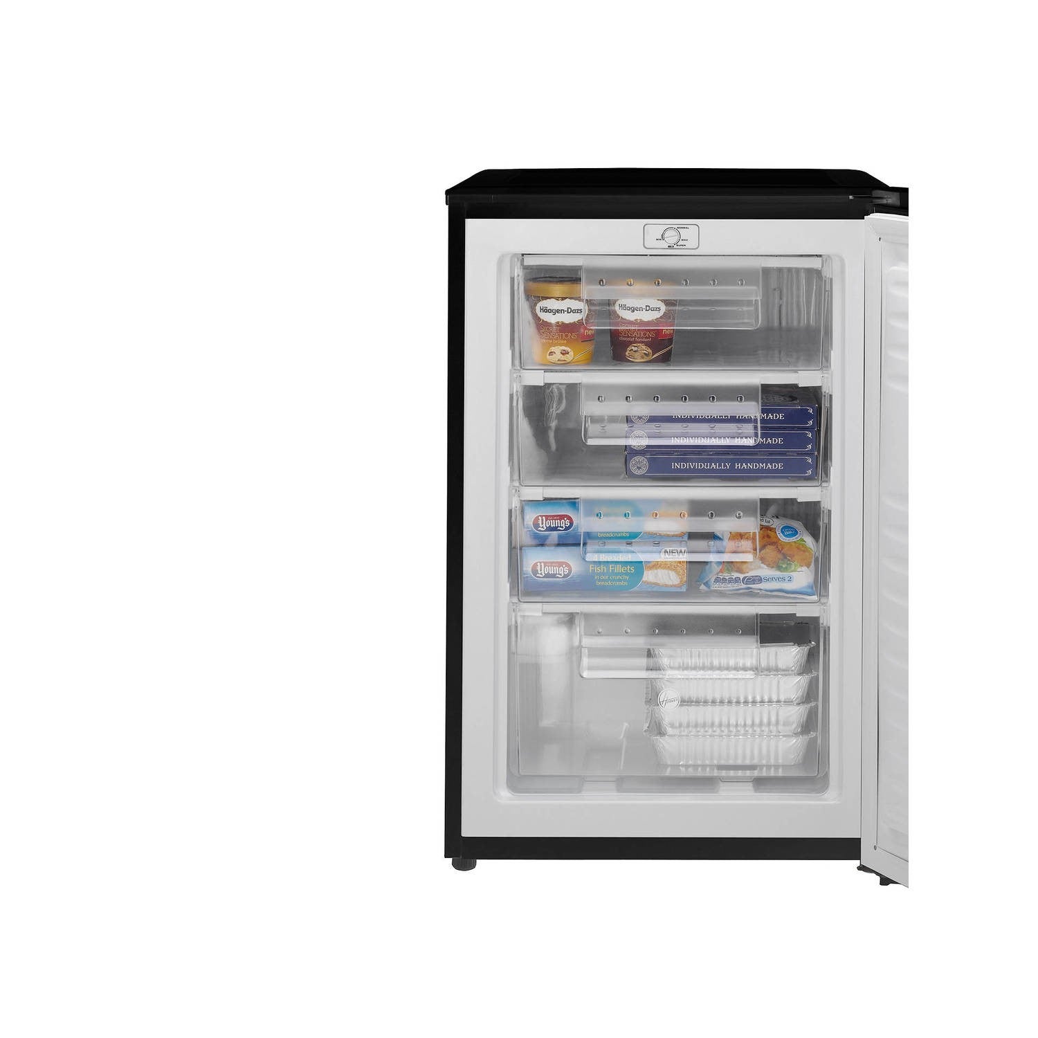 Hoover 82 Litre Freestanding Undercounter Freezer - Black