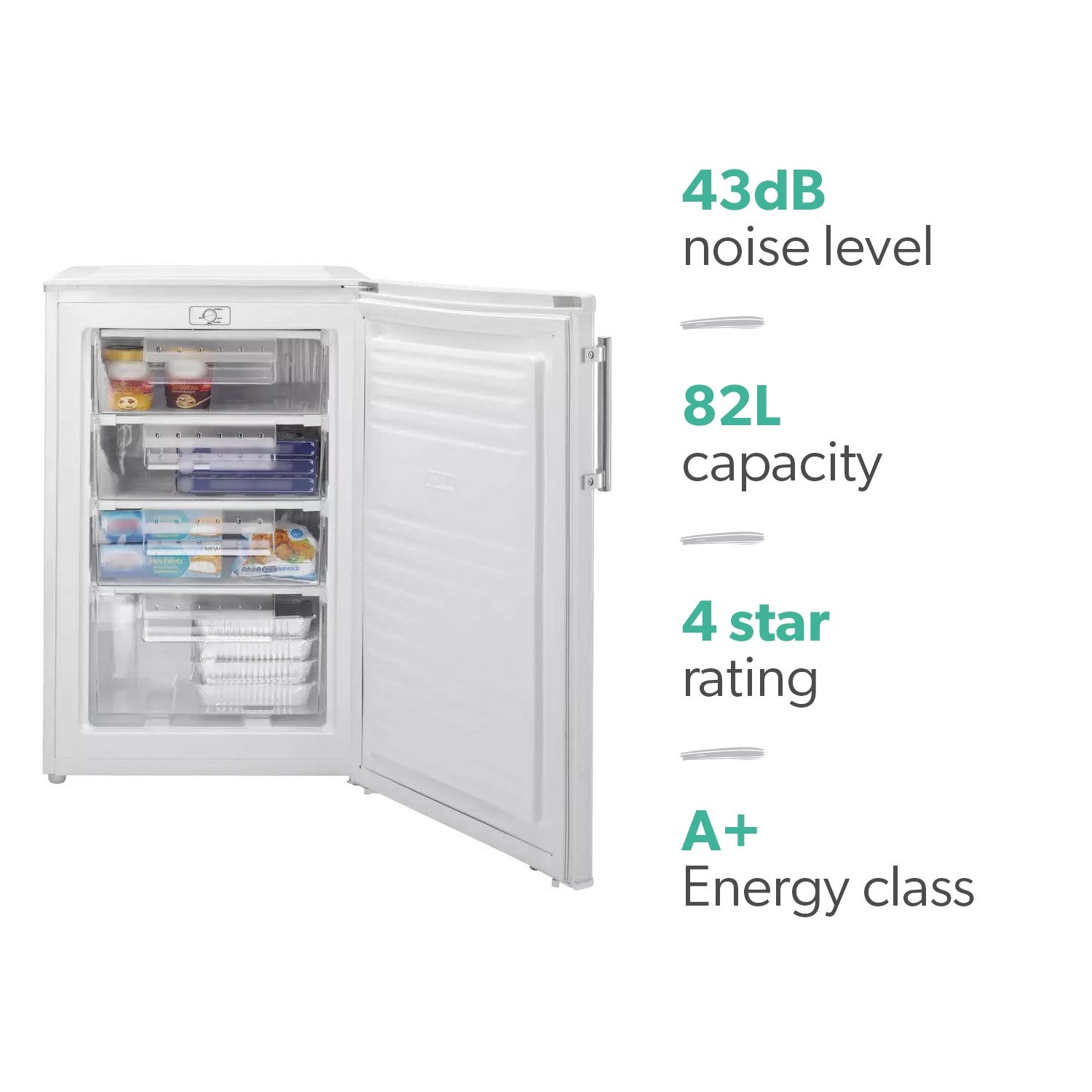 Hoover 91 Litre Freestanding Undercounter Freezer - White