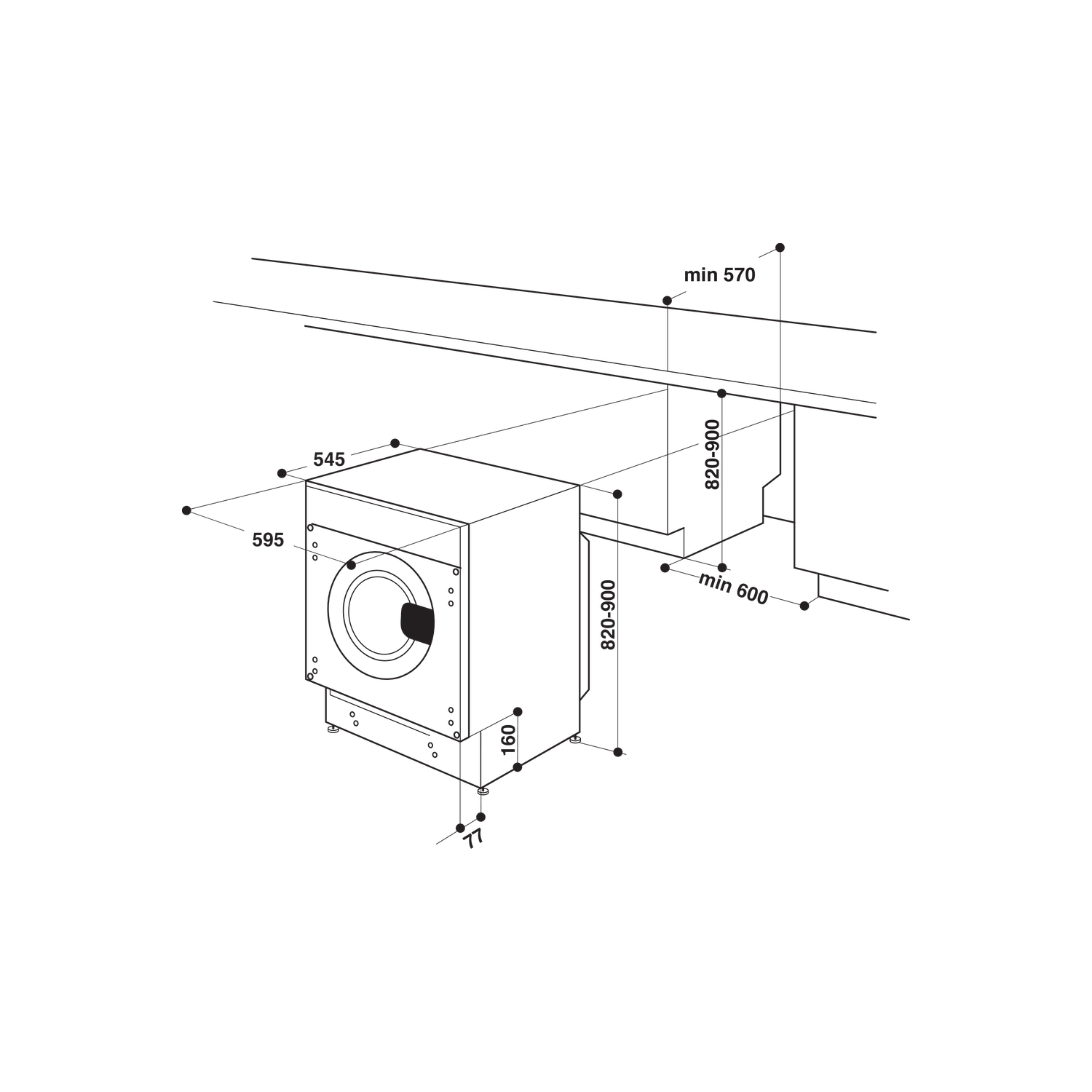 Hotpoint 7kg Wash 5kg Dry 1400rpm Integrated Washer Dryer