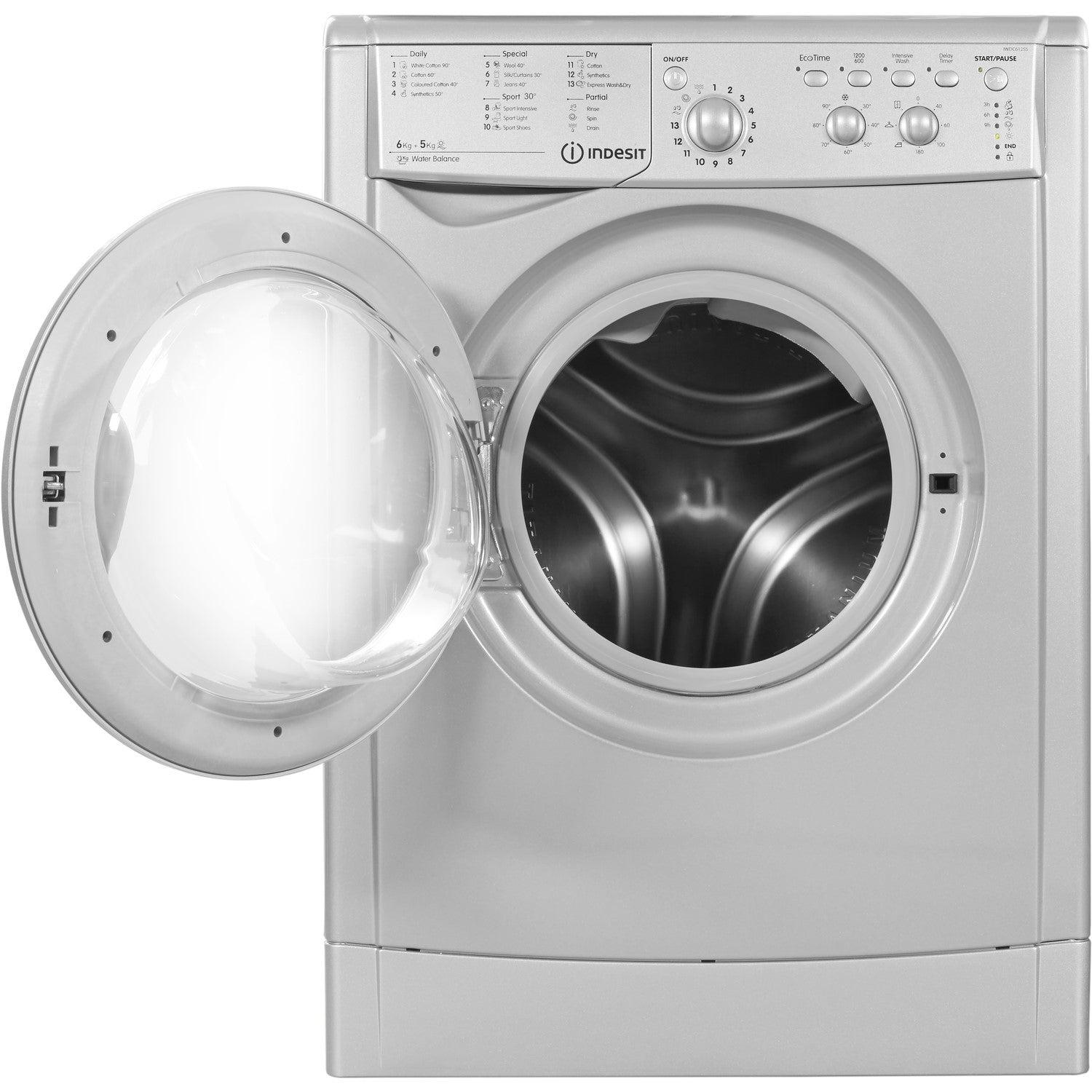 Indesit 6kg Wash 5kg Dry 1200rpm Freestanding Washer Dryer - Silver