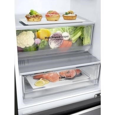 Refurbished LG NatureFRESH GBB61DSJEN Freestanding 341 Litre 60/40 Fridge Freezer Dark Graphite