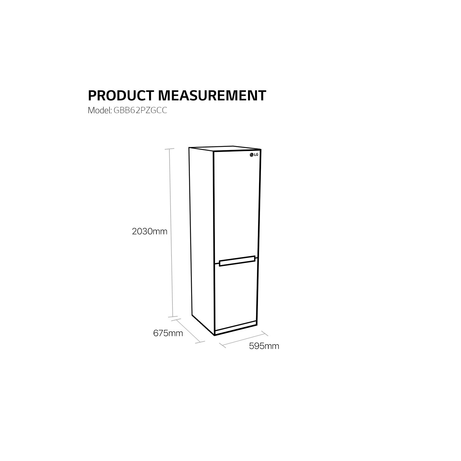 Refurbished LG GBB62PZGCC Freestanding 340 Litre 70/30 Fridge Freezer Shiny Steel 