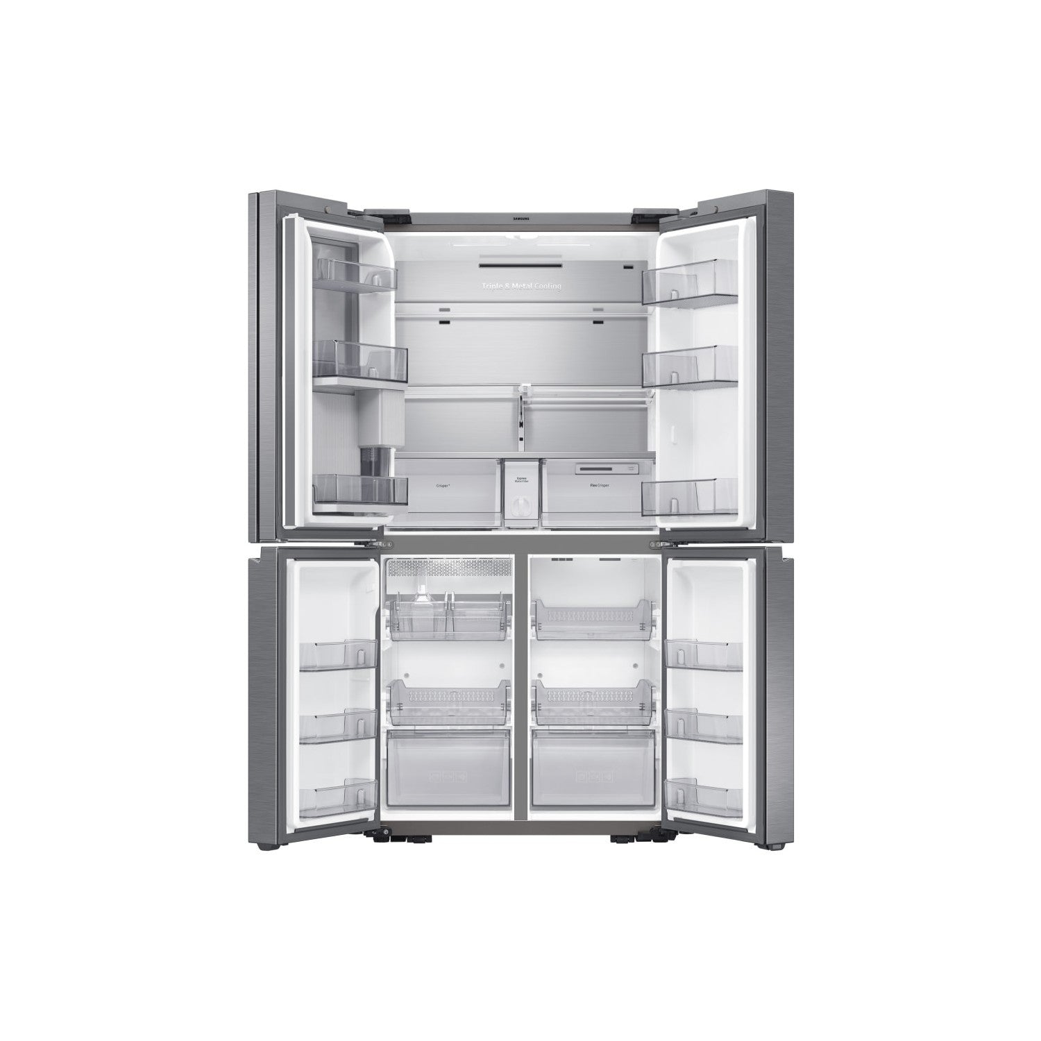 Samsung 647 Litre Four Door American Fridge Freezer With Beverage Centre  - Refined Inox 