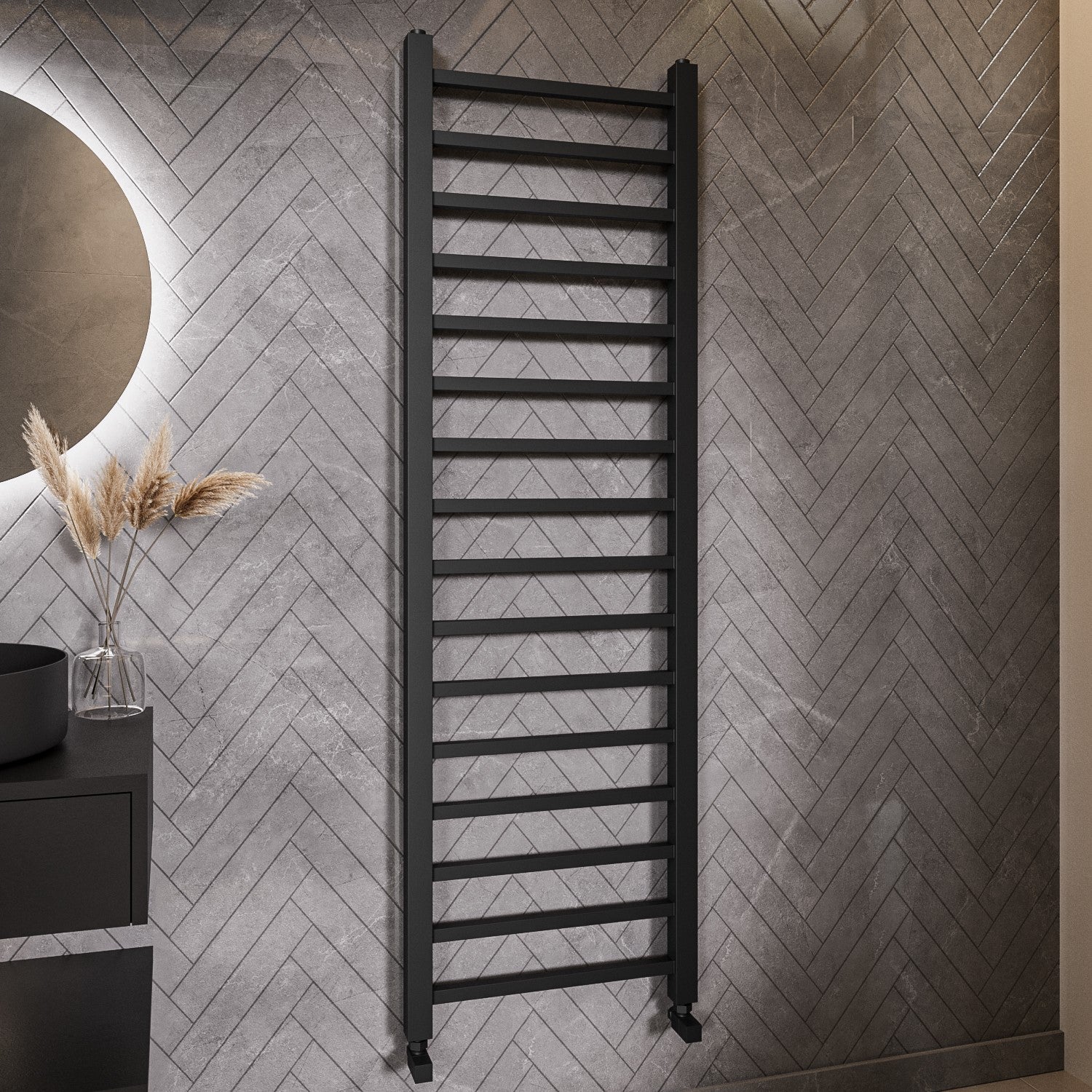 Black Towel Radiator 1600 x 500mm - Sonoran