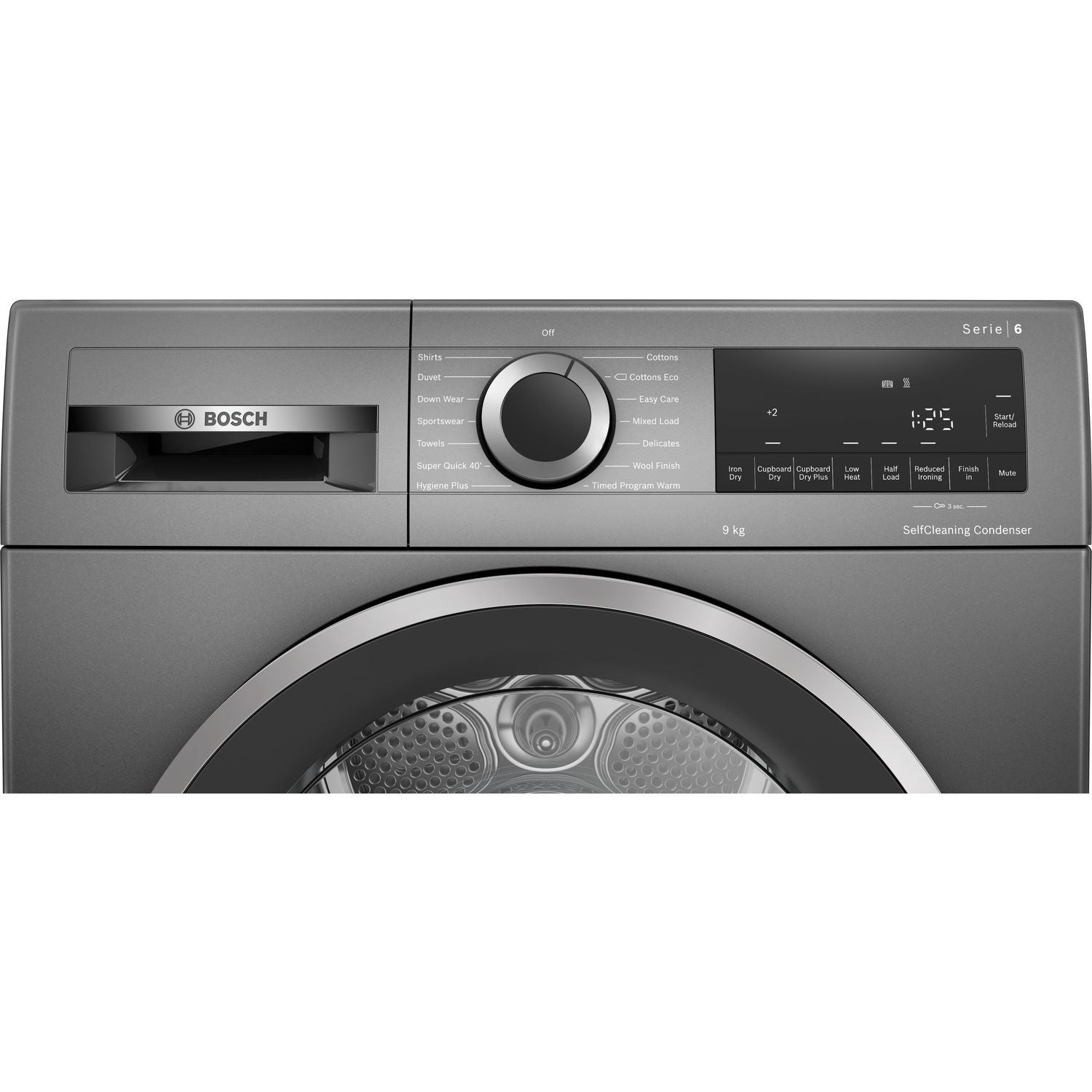 Bosch 9kg Freestanding Heat Pump Tumble Dryer - Graphite 