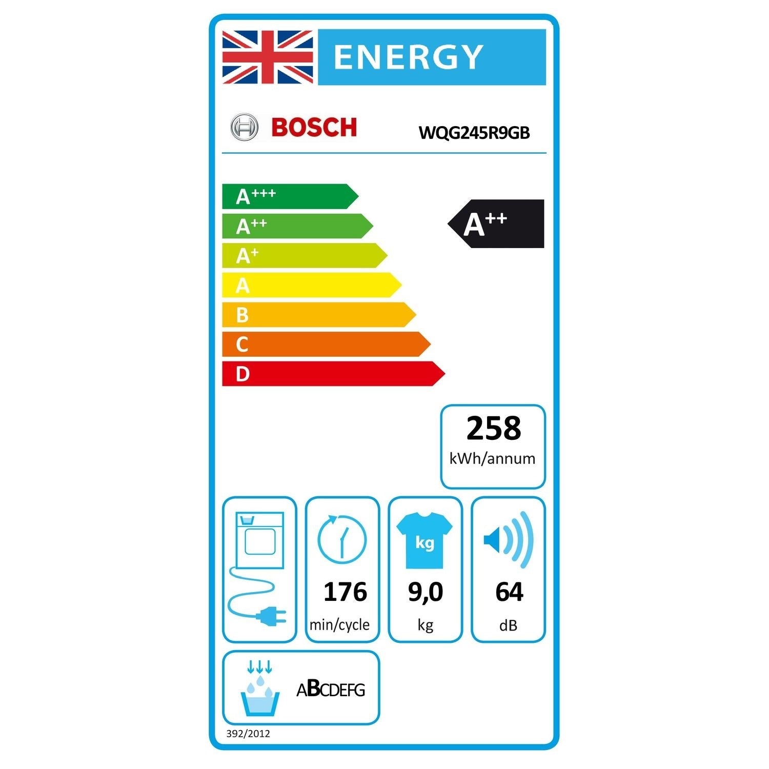 Bosch 9kg Freestanding Heat Pump Tumble Dryer - Graphite 
