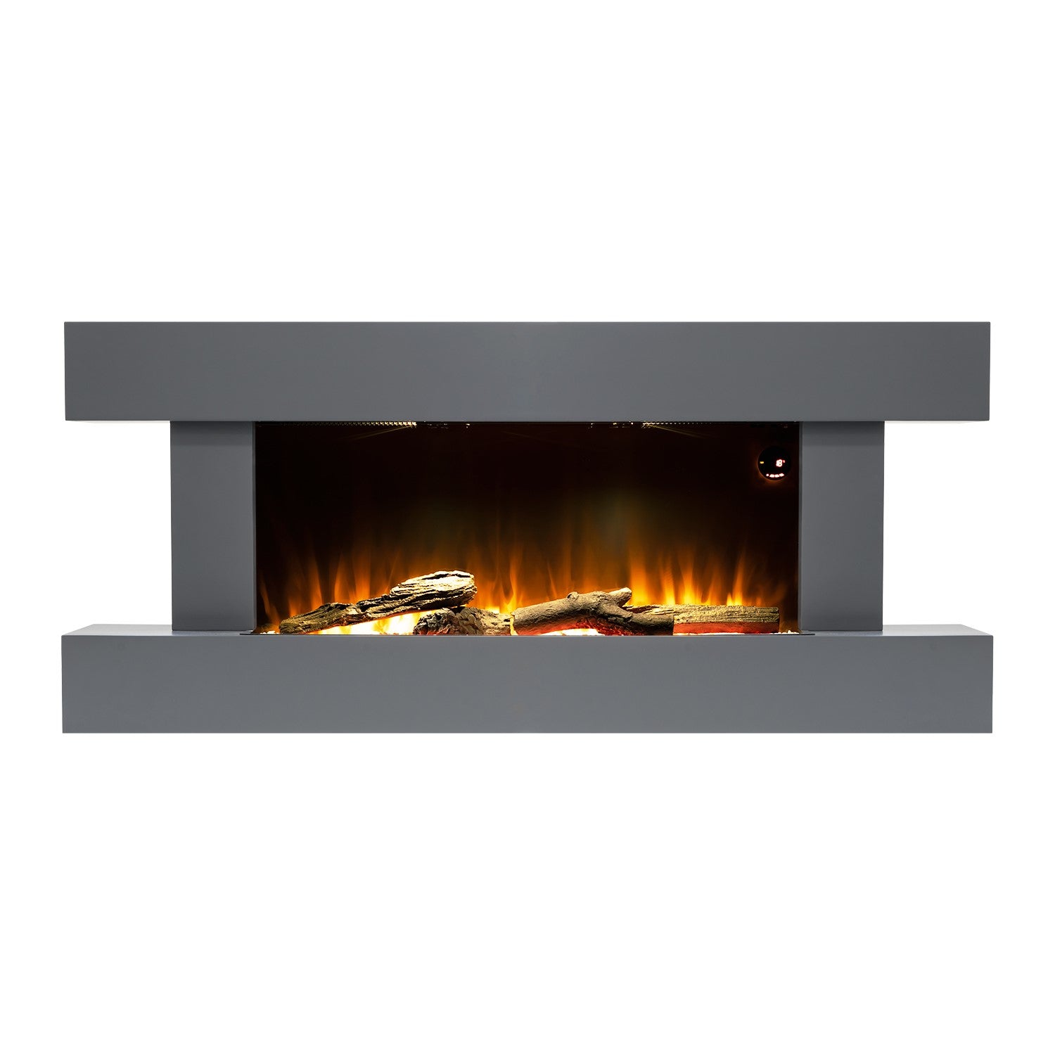 Grey Wall Mounted Electric Fireplace with LED Lights 52 inch - Amberglo