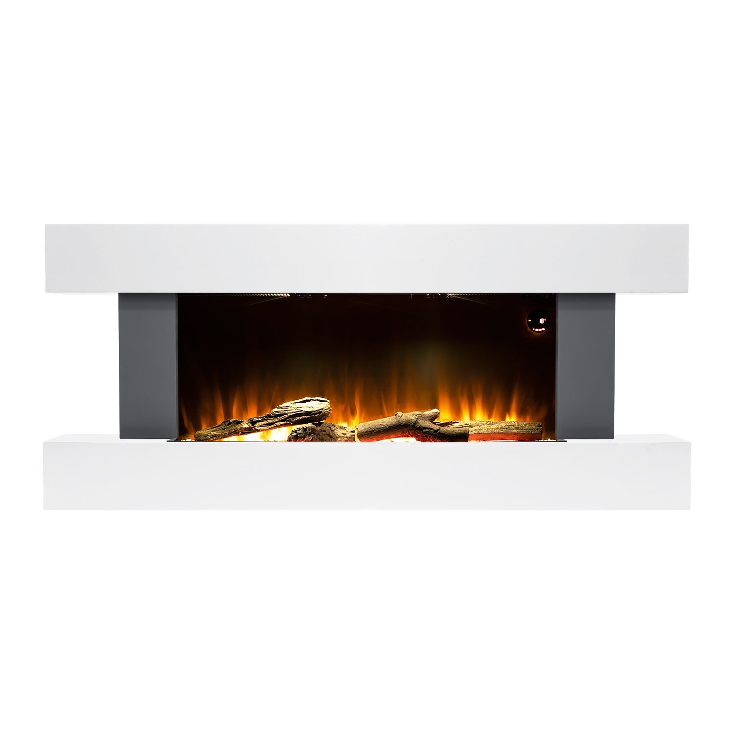 White Wall Mounted Electric Fireplace Suite with LED Lights 52 inch- Amberglo