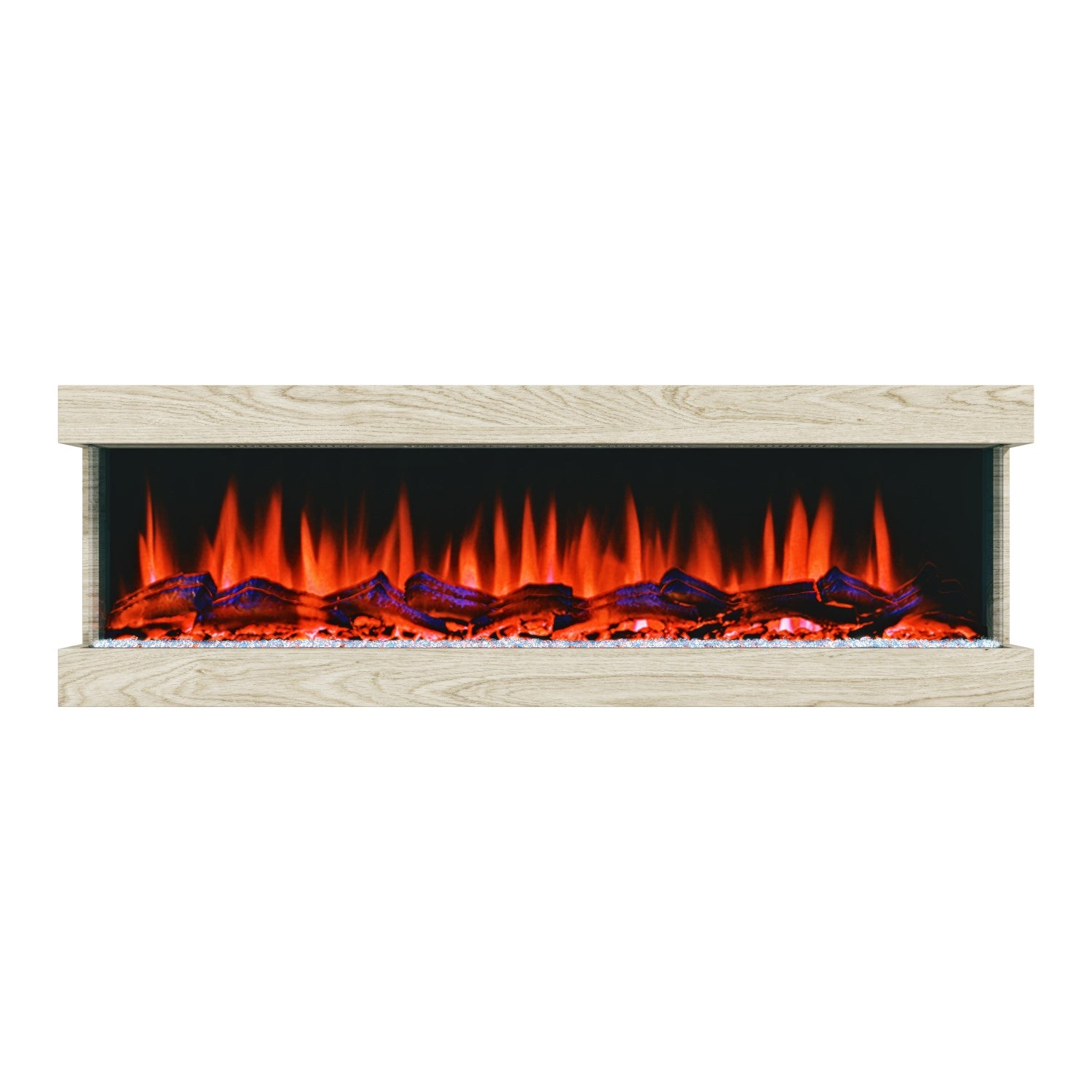 Wood Effect Wall Mounted Electric Fireplace with LED Lights 51 Inch  - Amberglo