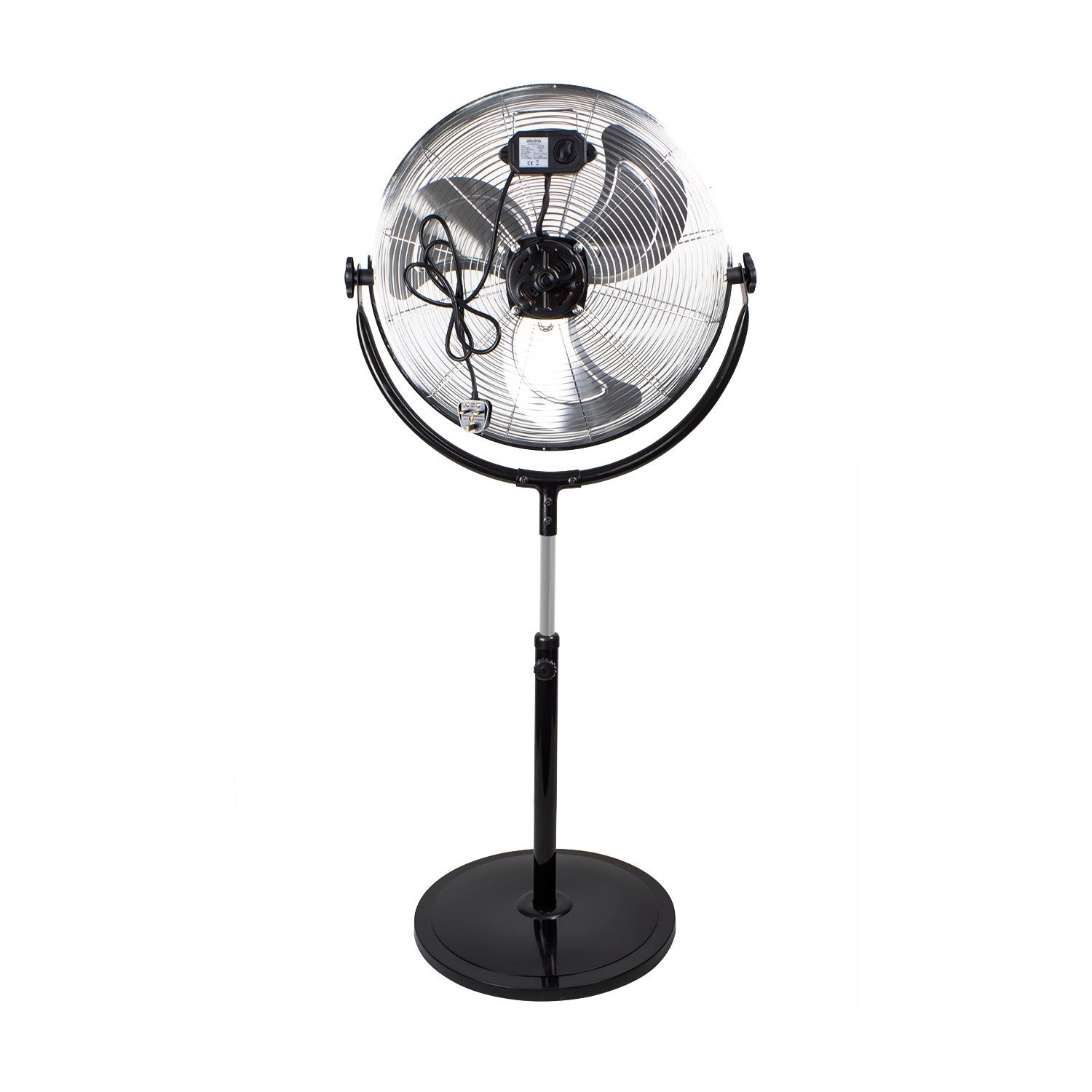 electriQ 20 Inch High Velocity Pedestal Fan - Black