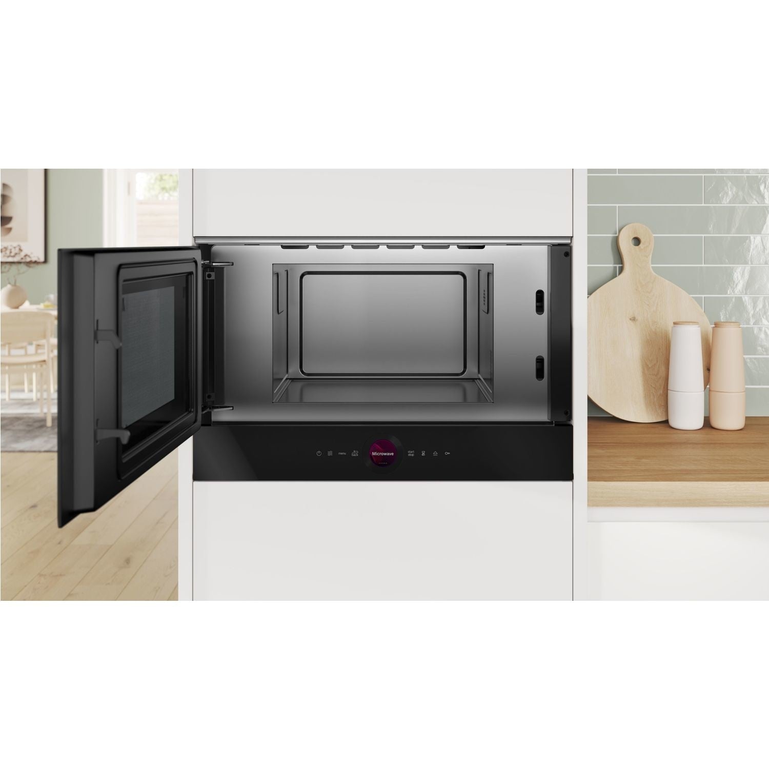 Bosch BFL7221B1B Series 8 Built-In 900W Microwave - Black