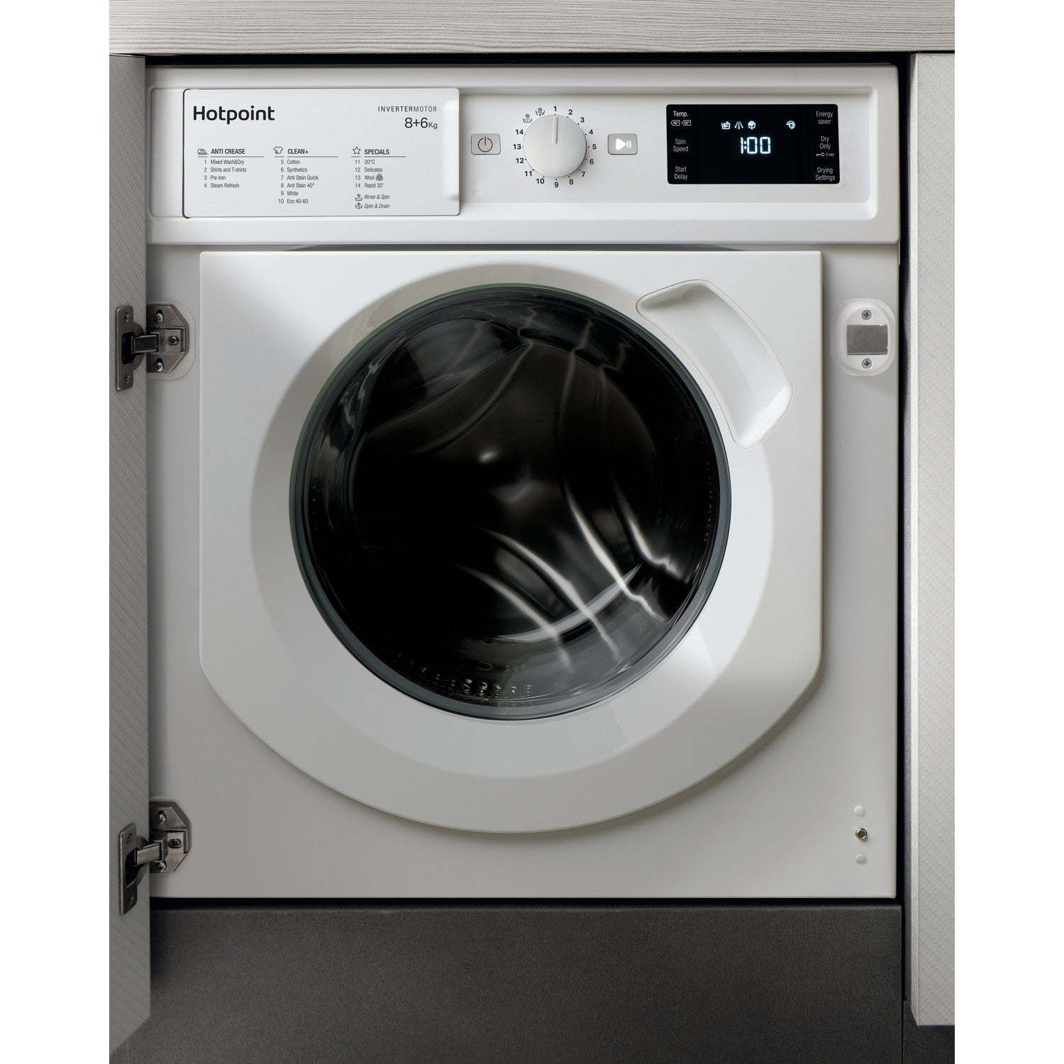 Refurbished Hotpoint BIWDHG861484UK Integrated 8/6KG 1400 Spin Washer Dryer