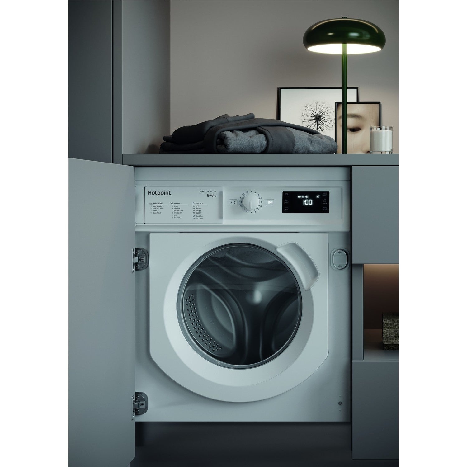 Hotpoint 9kg Wash 6kg Dry Integrated Washer Dryer With Quiet Inverter Motor