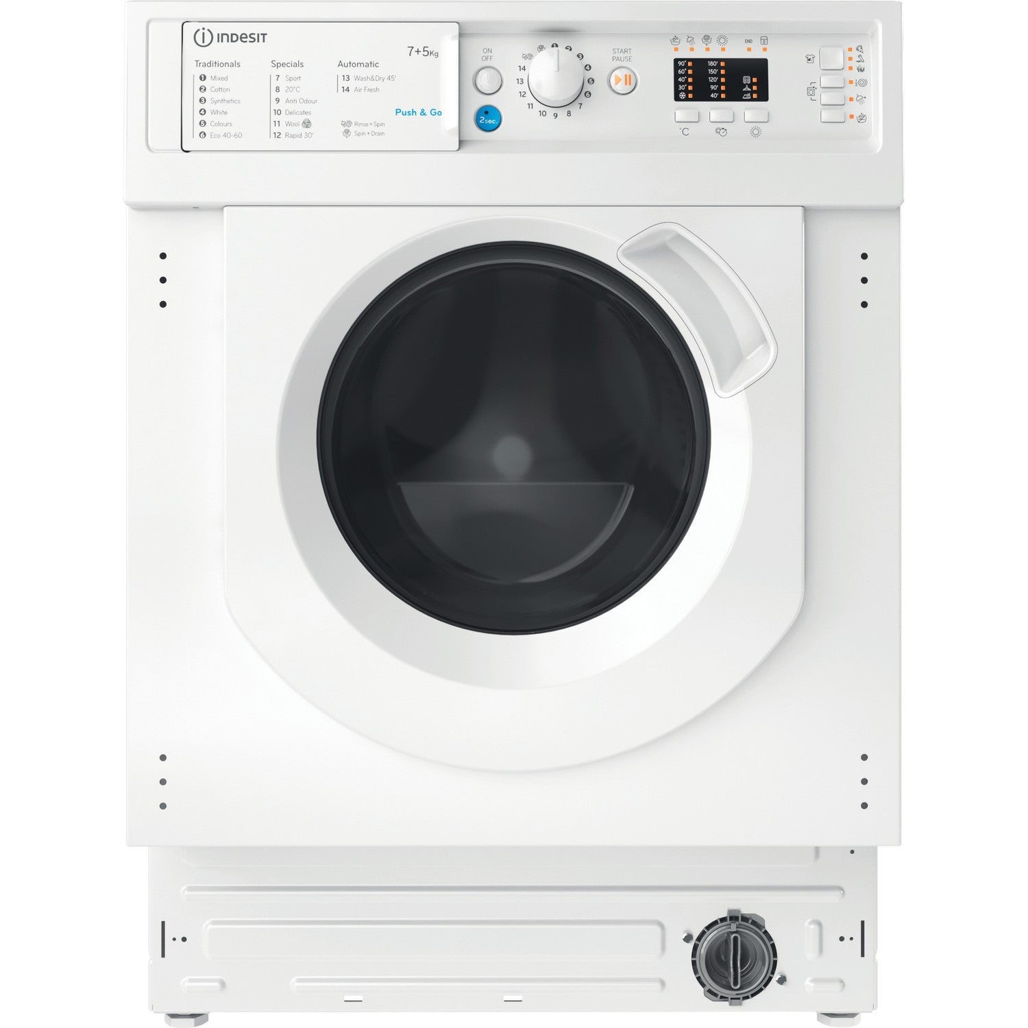 Indesit Push&Go 7kg Wash 5kg Dry Integrated Washer Dryer