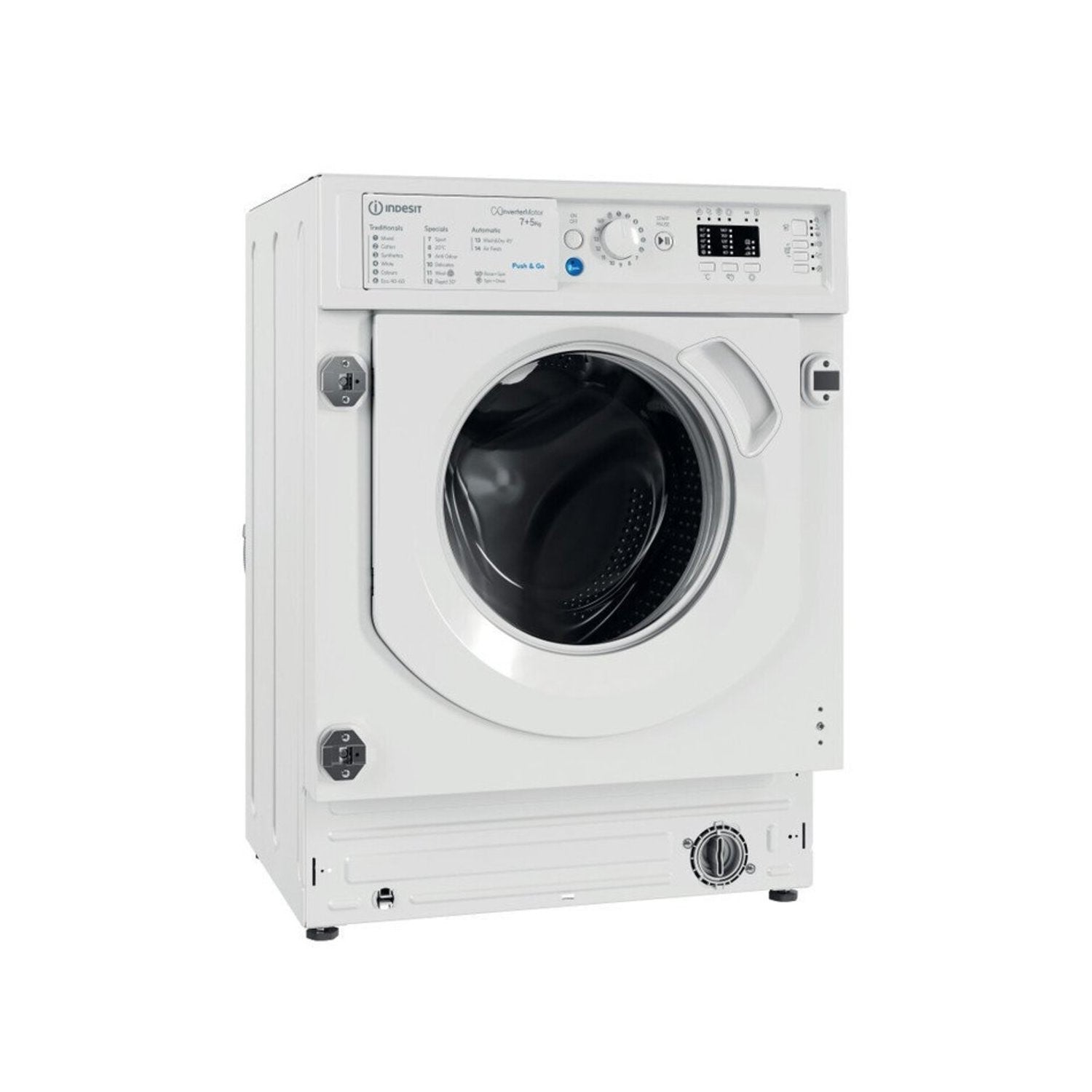 Indesit Push & Go 7kg Wash 5kg Dry 1400rpm Integrated Washer Dryer - White