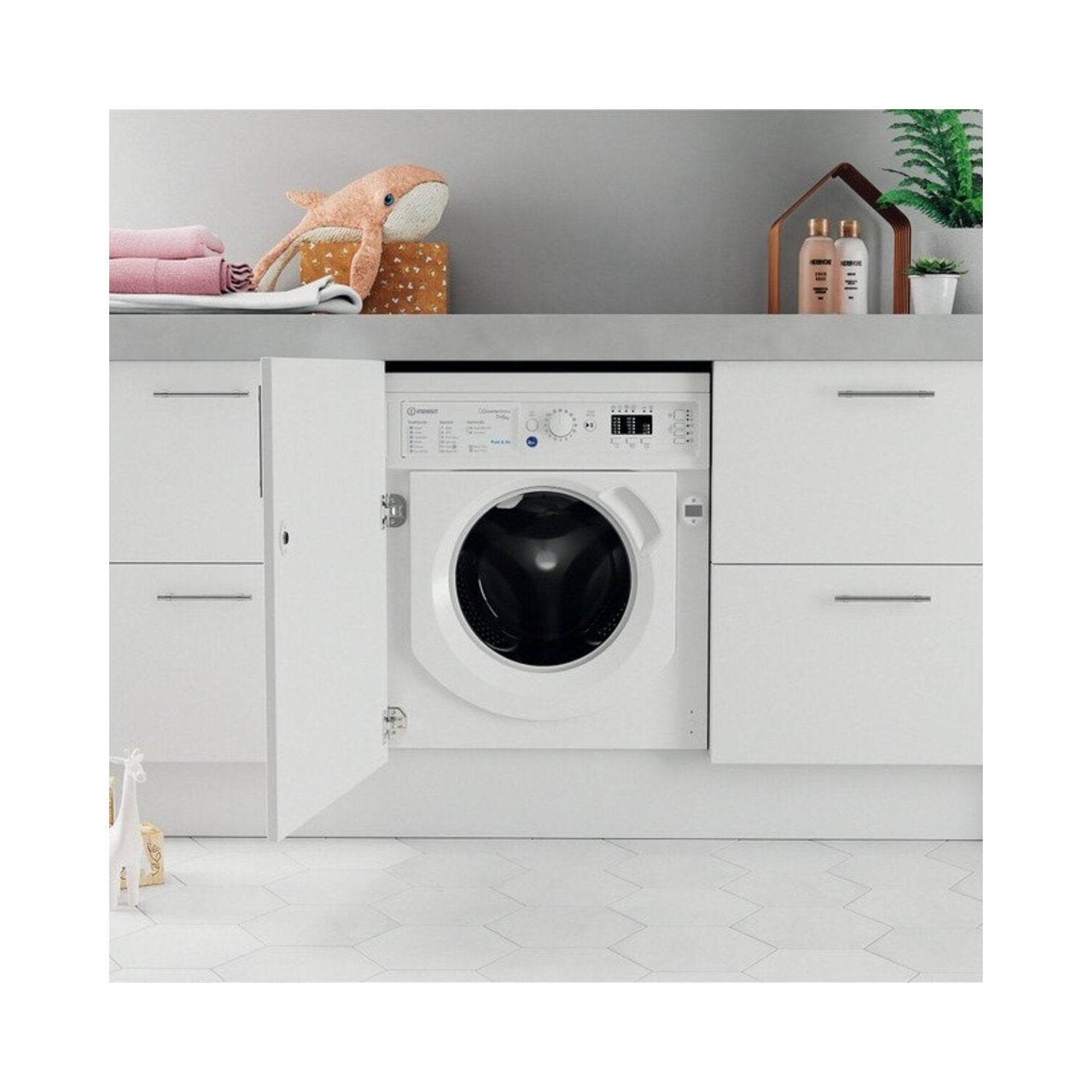 Indesit Push & Go 7kg Wash 5kg Dry 1400rpm Integrated Washer Dryer - White