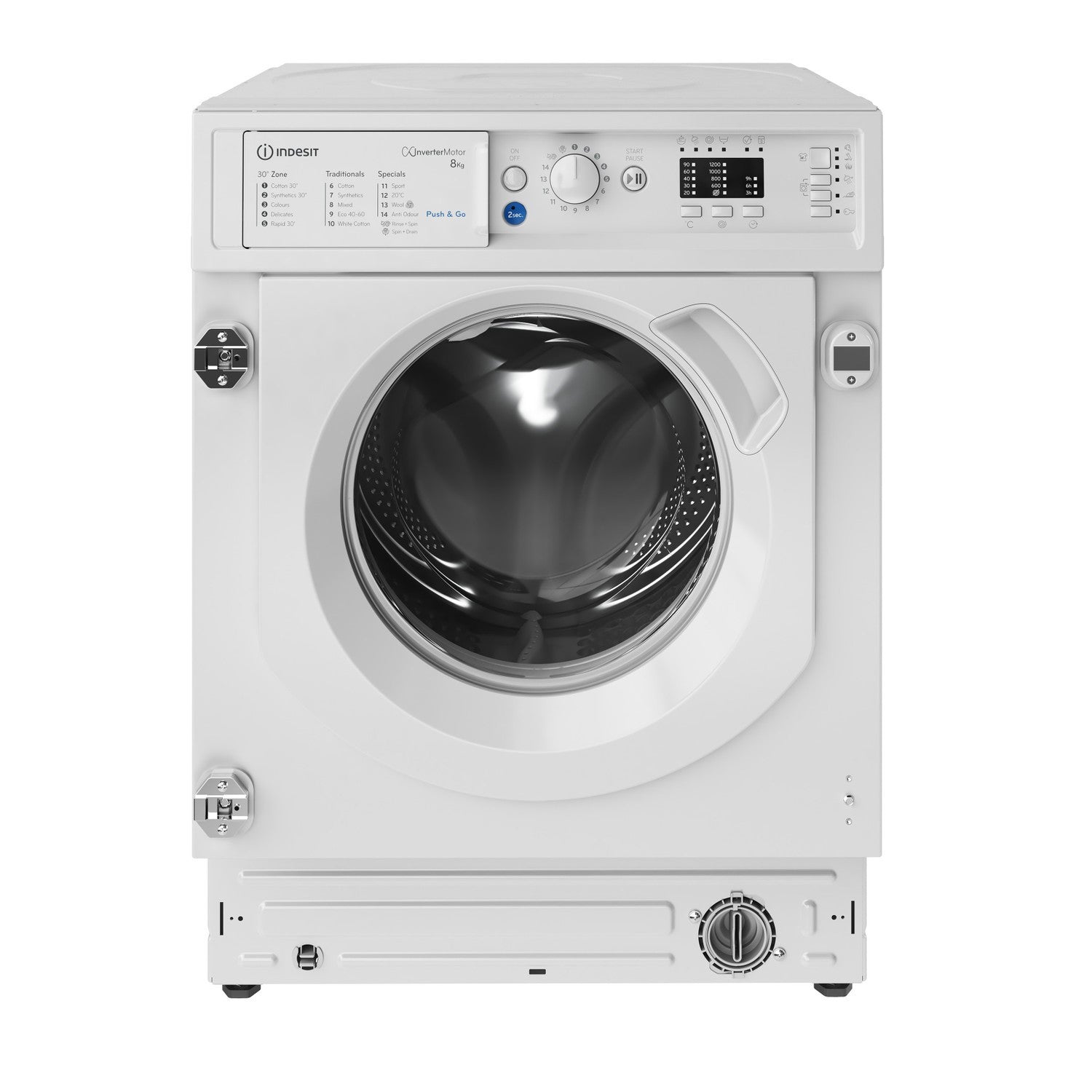 Indesit Push & Go 8kg 1200rpm Integrated Washing Machine - White