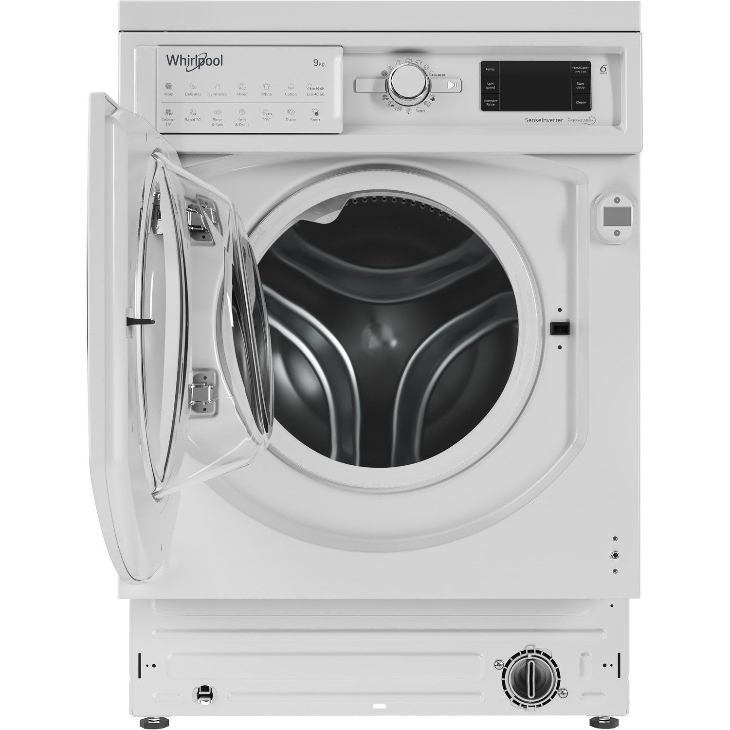 Whirlpool 9kg 1400rpm Integrated Washing Machine - White