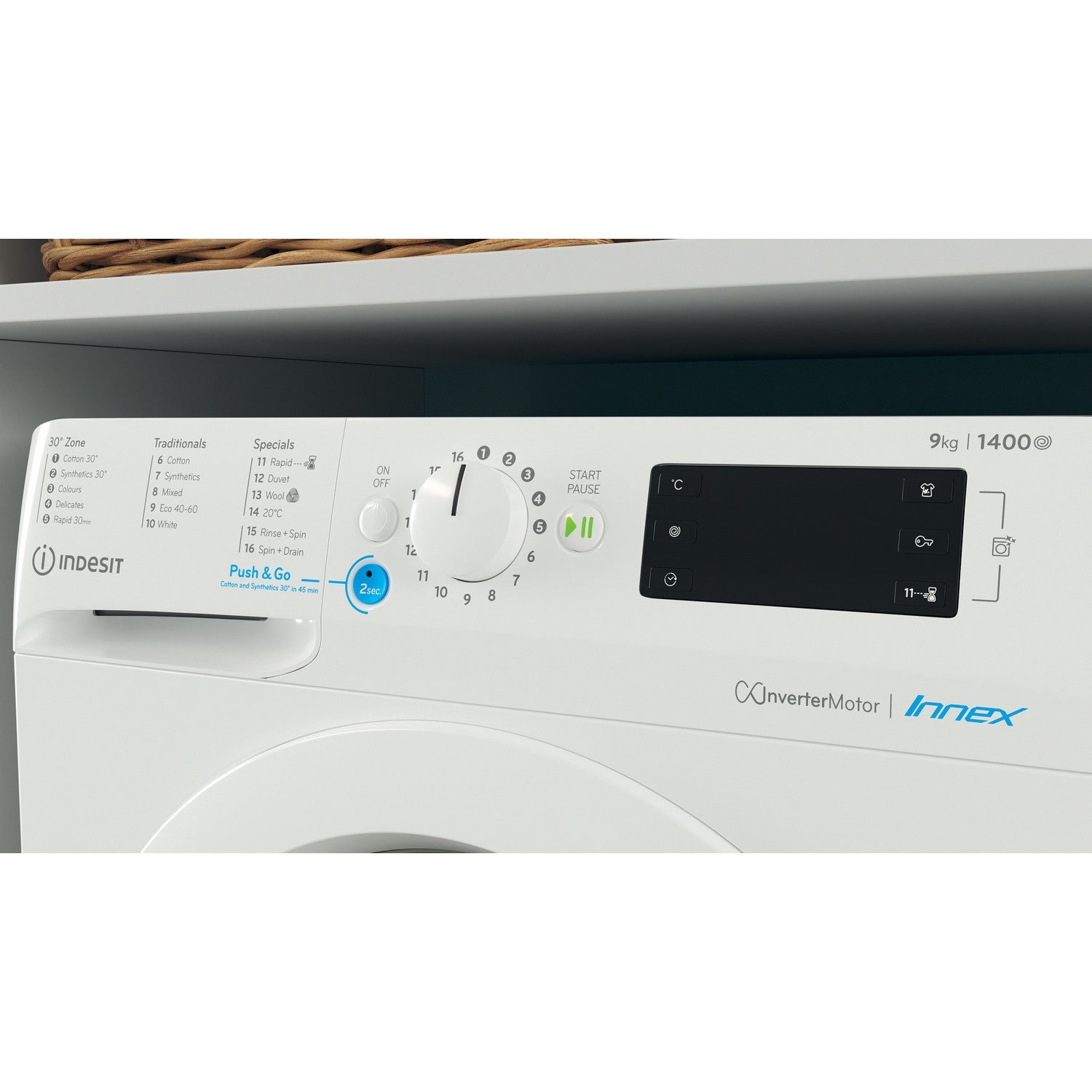 Indesit Innex 9kg 1400rpm Freestanding Washing Machine - White