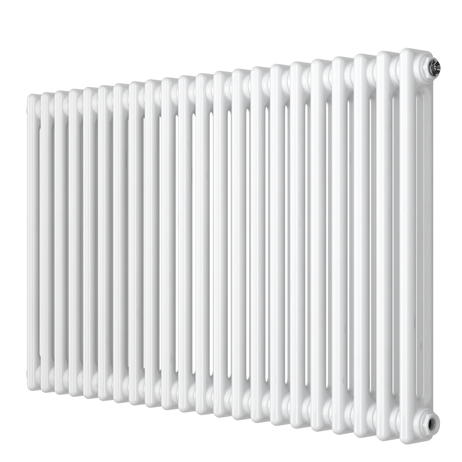 White Horizontal 2 Column Traditional Radiator 600 x 1010mm - Nambi