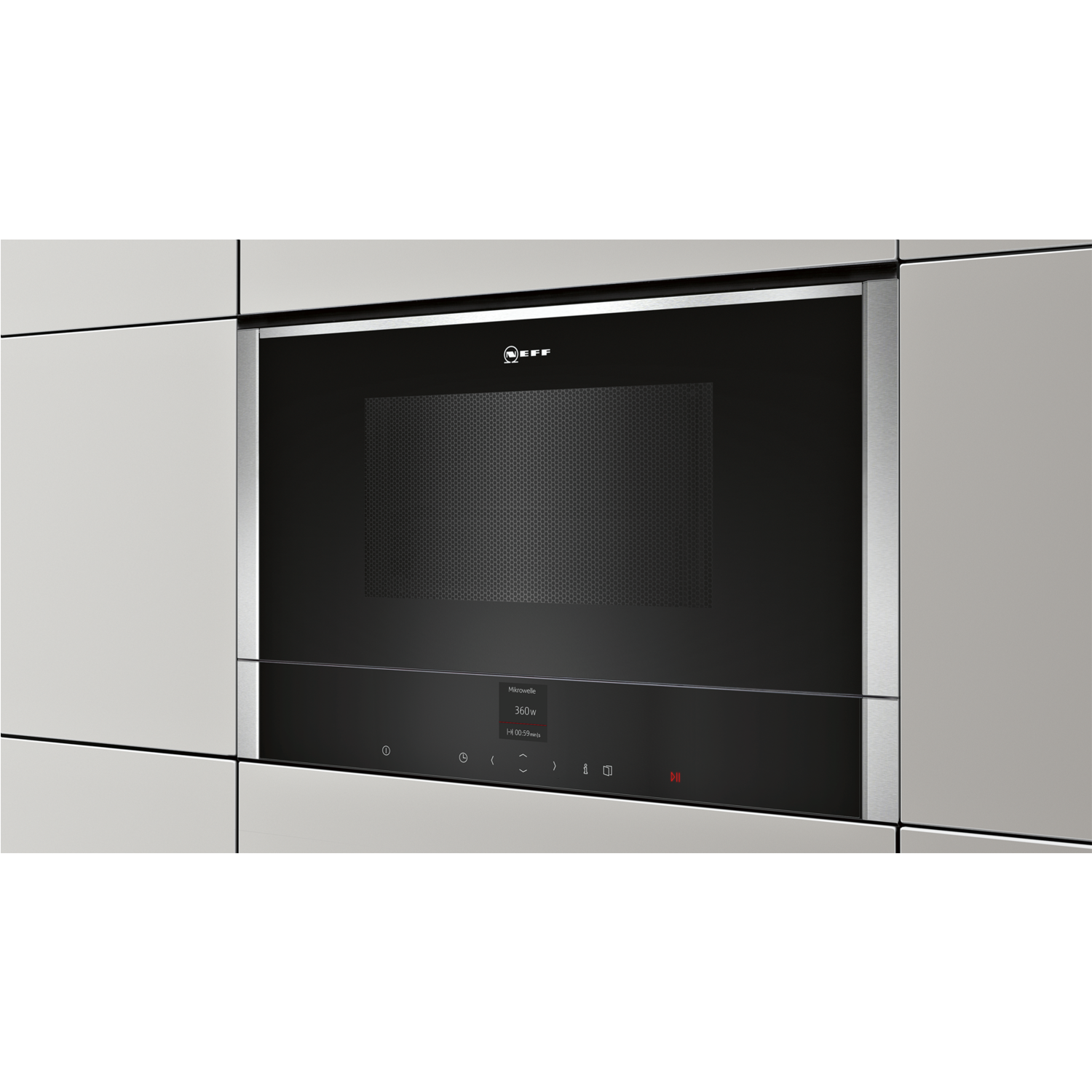 Refurbished Neff N70 C17GR01N0B Built In 21L with Grill 900W Microwave Stainless Steel