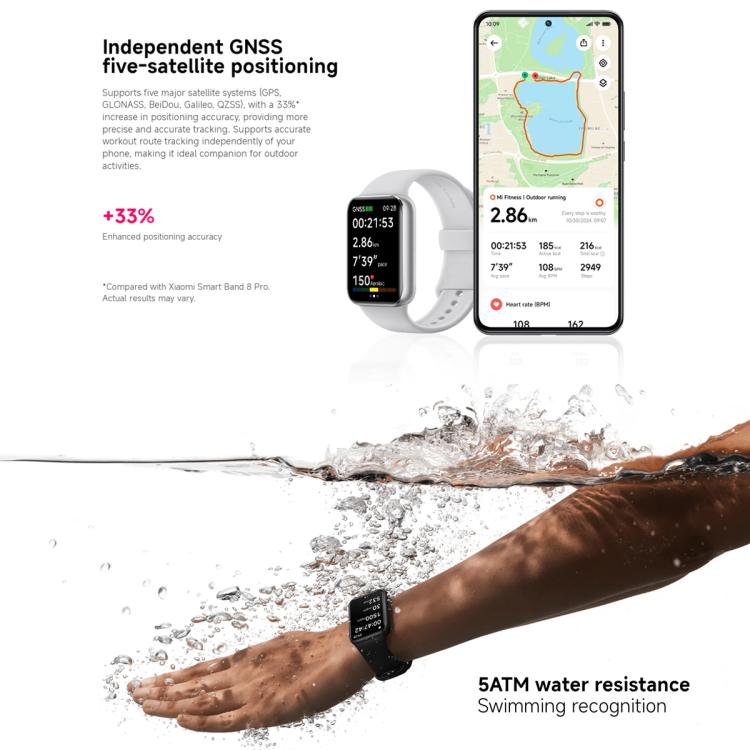 Original Xiaomi Smart Band 9 Pro Global 1.74 inch AMOLED Screen 5ATM Waterproof Smart Watch, Support Blood Oxygen / Heart Rate Monitor, Smart Band 9 Pro Global Pink, Smart Band 9 Pro Global Silver
