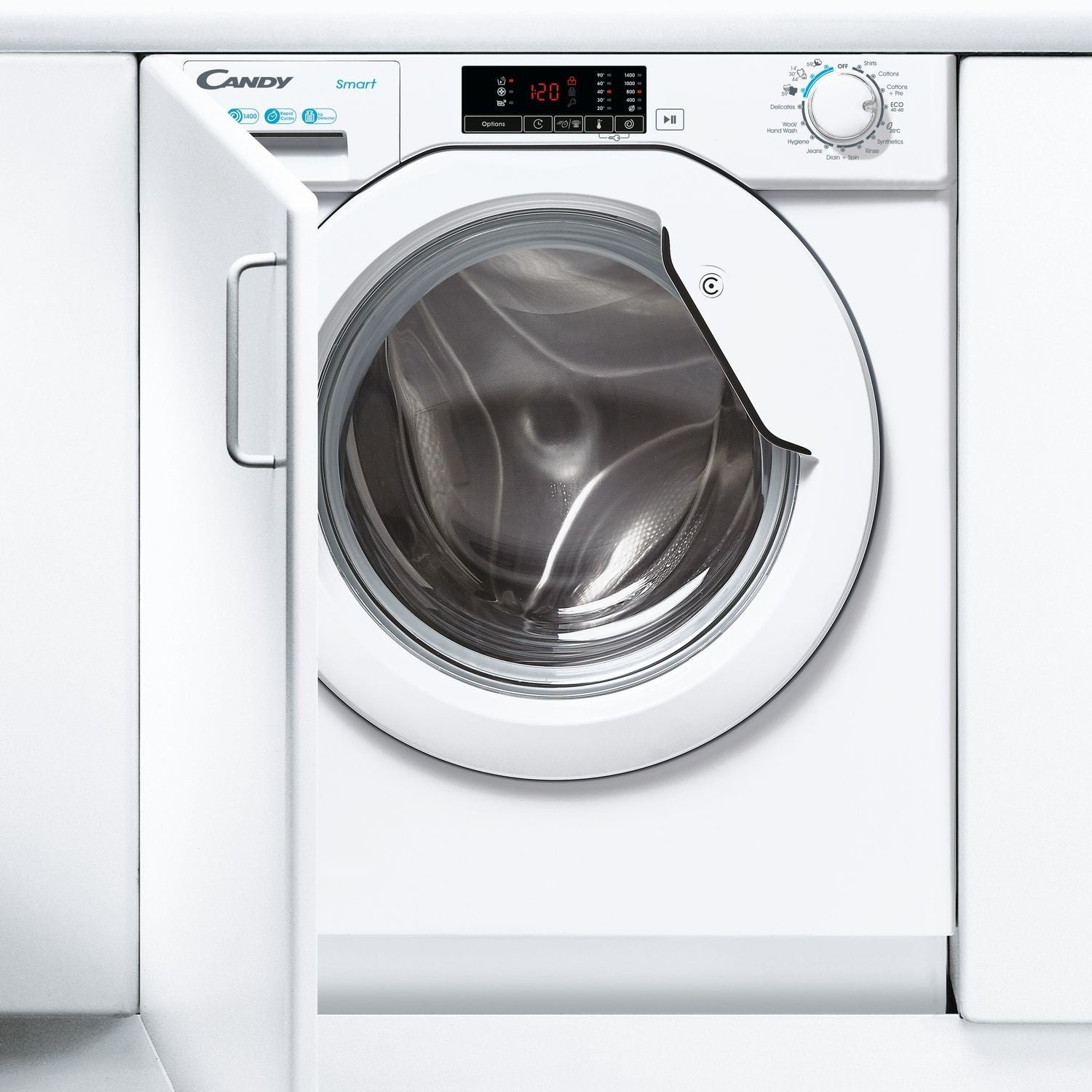 Candy 8kg 1400rpm Integrated Washing Machine - White