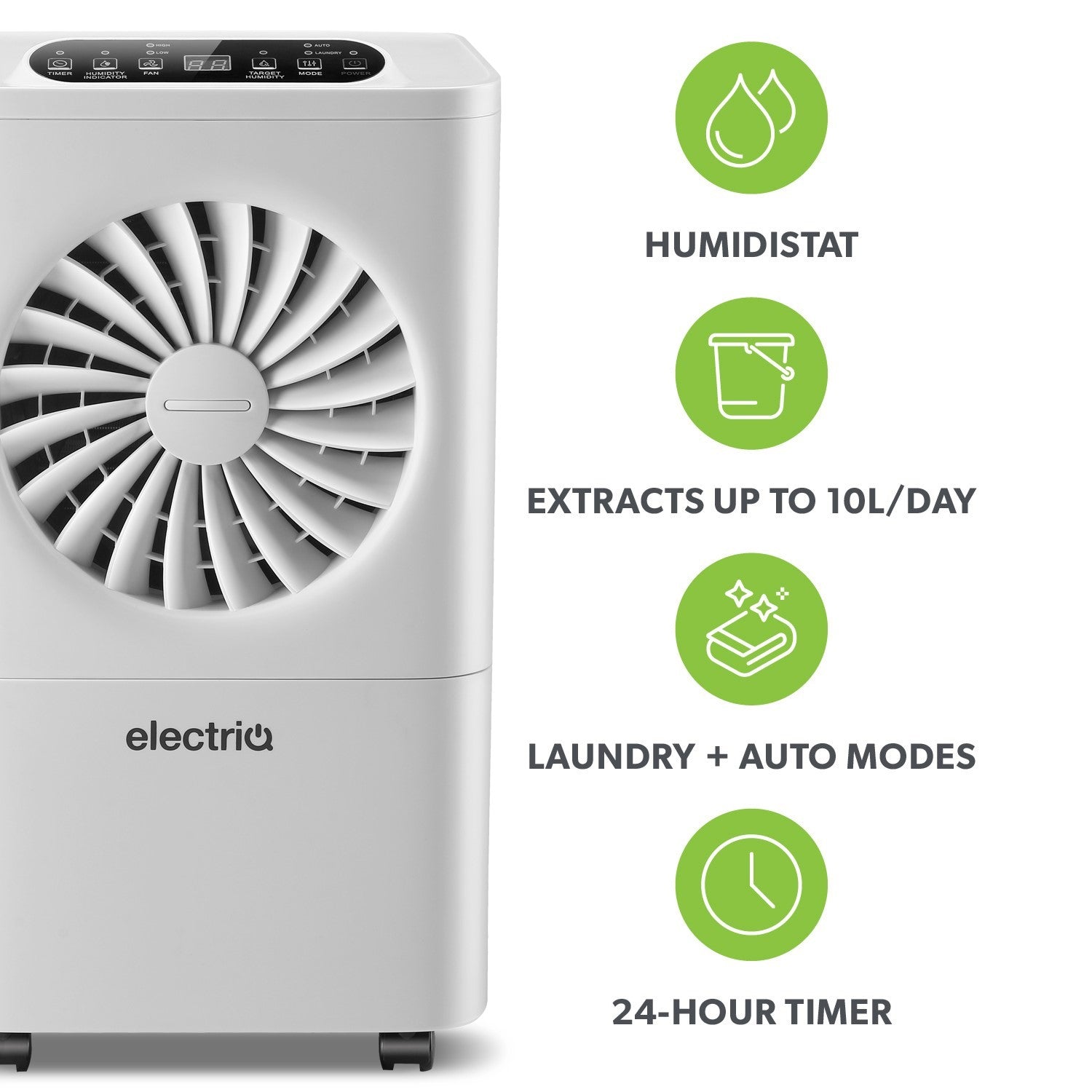 electriQ 10 litre Laundry Dehumidifier with Air Purifier - Best Seller