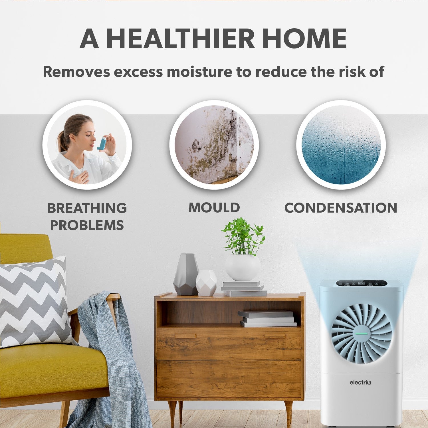 electriQ 10 litre Laundry Dehumidifier with Air Purifier - Best Seller