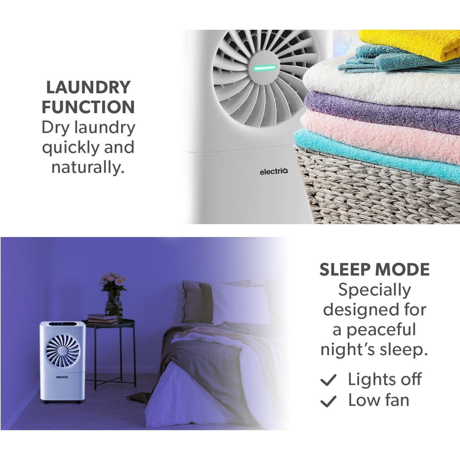 electriQ 10 litre Laundry Dehumidifier with Air Purifier - Best Seller