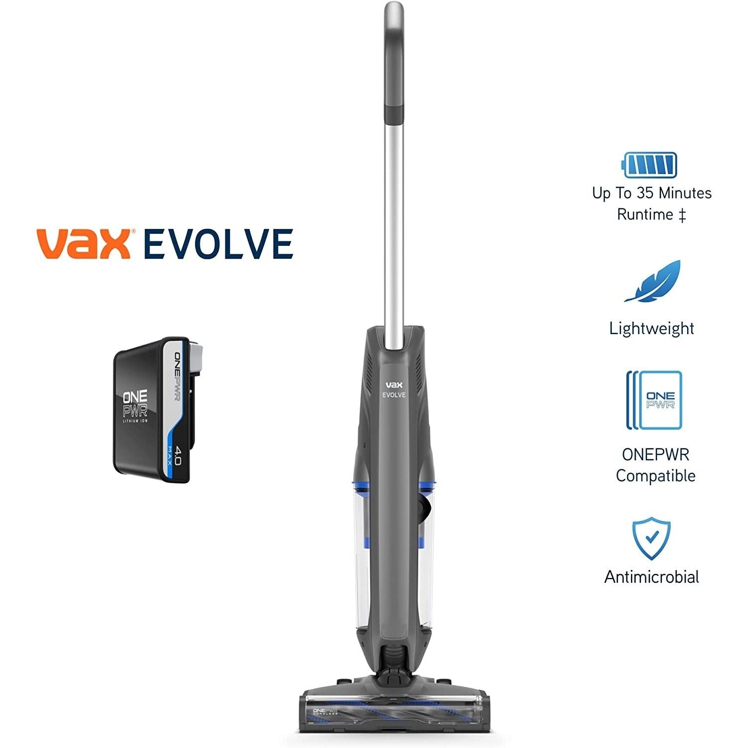 Vax ONEPWR Evolve Cordless Vacuum Cleaner - Grey & Blue