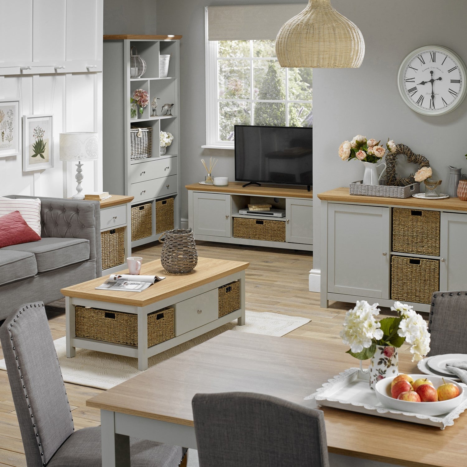 Large TV Stand with Storage in Grey - TV's up to 50