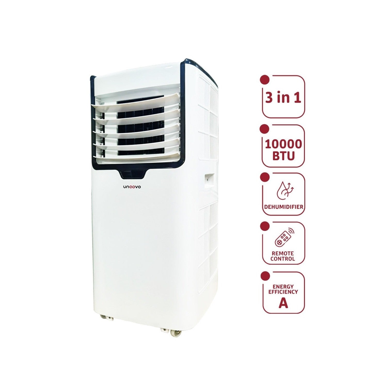 GRADE A2 - ECO 10000 BTU Slimline Portable Air Conditioner for medium-sized rooms up to 28 sqm