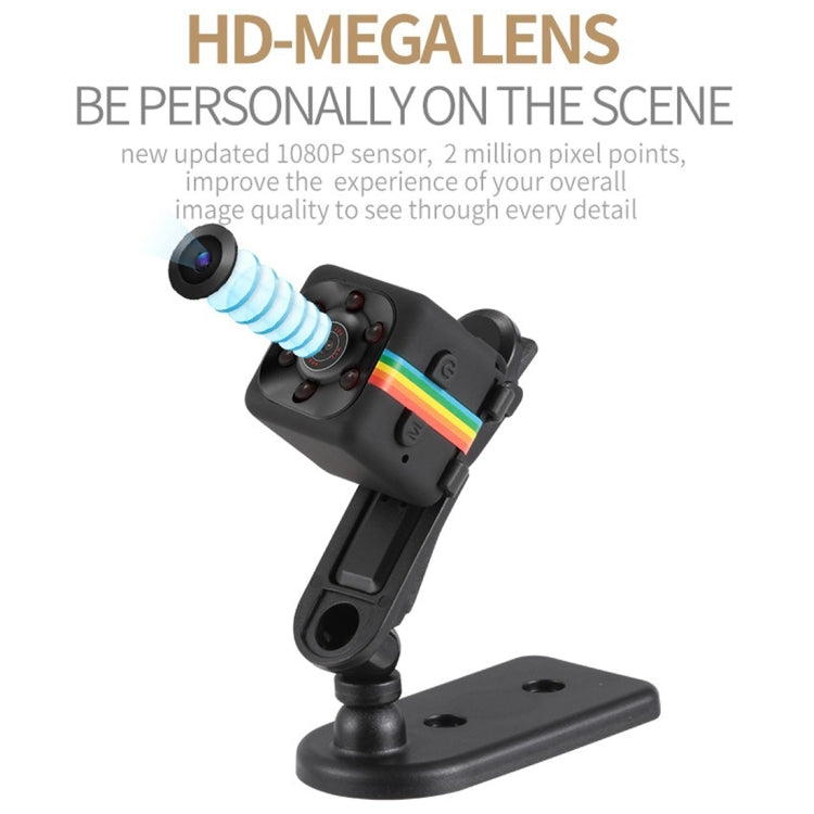 SQ11 Mini DV HD 1080P 2MP Sport Recorder Camera with Holder, Support Monitor Detection & IR Night Vision & TF Card, SQ11 6 LEDs Black