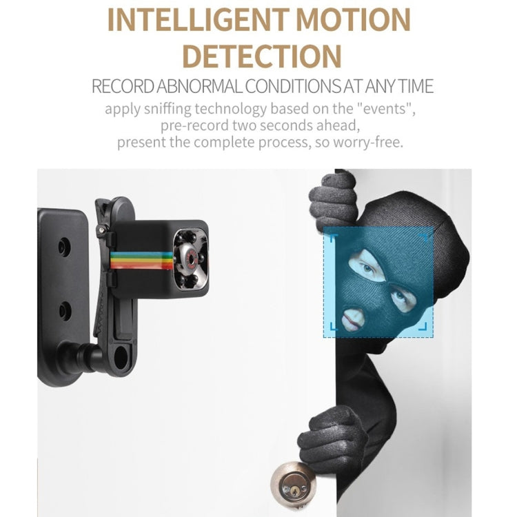 SQ11 Mini DV HD 1080P 2MP Sport Recorder Camera with Holder, Support Monitor Detection & IR Night Vision & TF Card, SQ11 6 LEDs Black