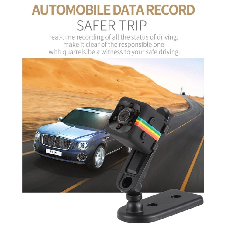 SQ11 Mini DV HD 1080P 2MP Sport Recorder Camera with Holder, Support Monitor Detection & IR Night Vision & TF Card, SQ11 6 LEDs Black