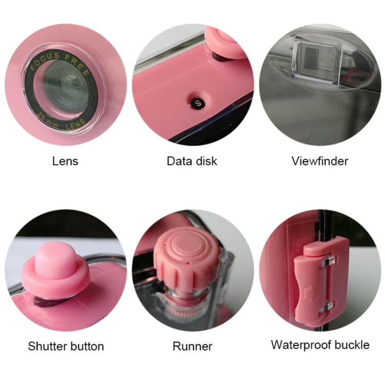 SUC4 5m Waterproof Retro Film Camera Mini Point-and-shoot Camera for Children, Pink, Baby Blue, White, Yellow, Black White