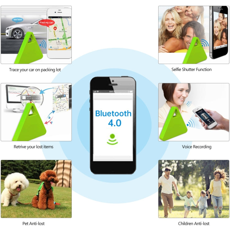 HCX003 Triangle Two-way Smart Bluetooth Anti-lost Keychain Finder, HCX003 Black, HCX003 Pink, HCX003 Green, HCX003 White