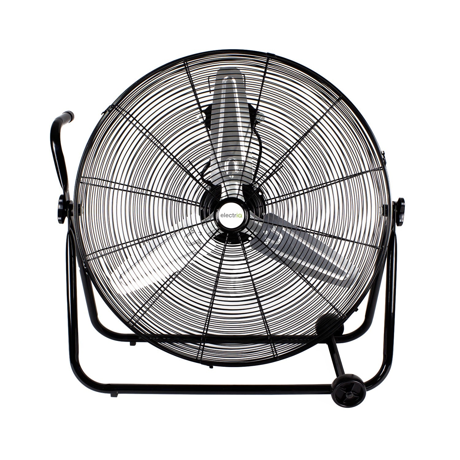 electriQ 24 Inch High Velocity Floor Drum Fan on Wheels - Black