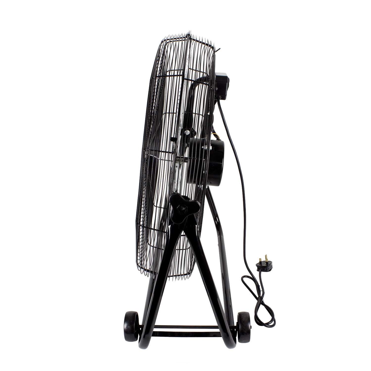 electriQ 24 Inch High Velocity Floor Drum Fan on Wheels - Black