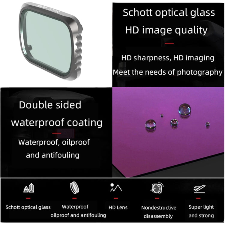 JSR KS STAR Effect  Lens Filter for DJI Air 2S, Aluminum Frame, STAR