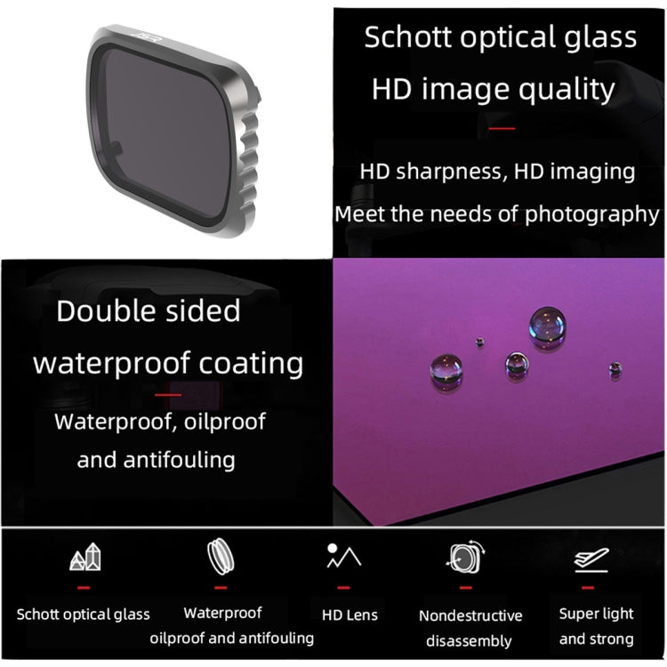 JSR KS 4 in 1 UV + CPL + ND16 + ND32 Lens Filter for DJI Air 2S, Aluminum Frame, UV + CPL + ND16 + ND32