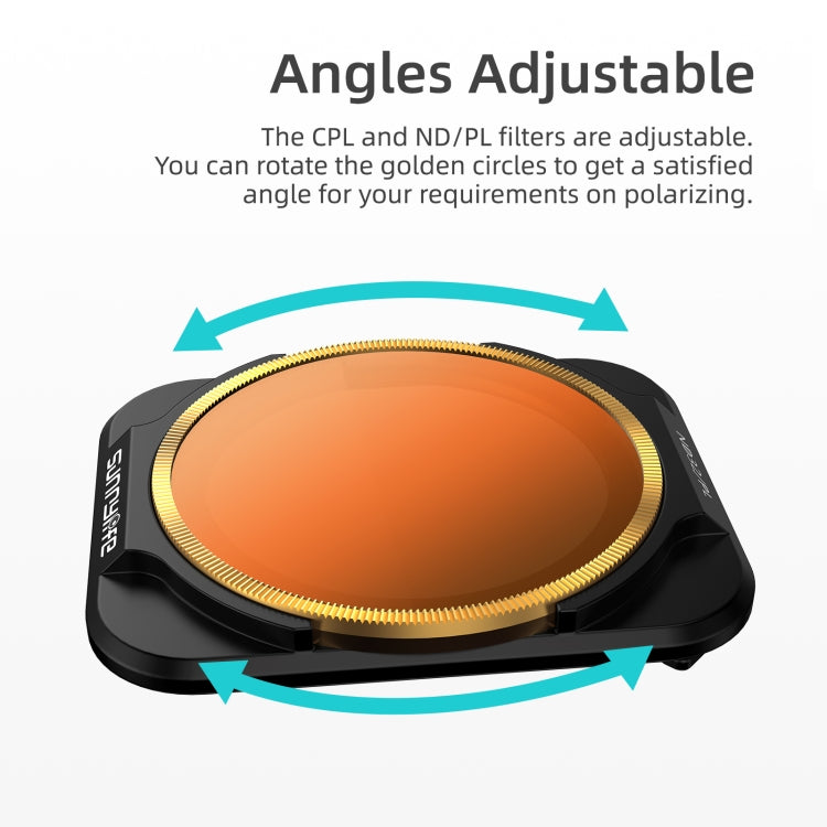 Sunnylife A2S-FI9346 4 in 1 ND8PL++ND16PL+ND32PL+ND64PL Lens Filter for DJI Air 2S, 4 in 1 NDPL Filter