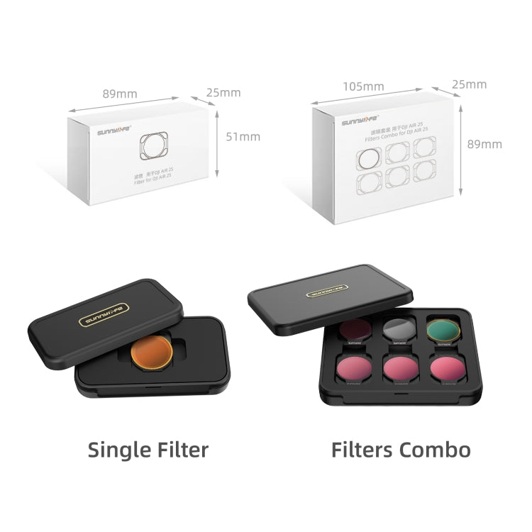 Sunnylife A2S-FI9346 4 in 1 ND8PL++ND16PL+ND32PL+ND64PL Lens Filter for DJI Air 2S, 4 in 1 NDPL Filter