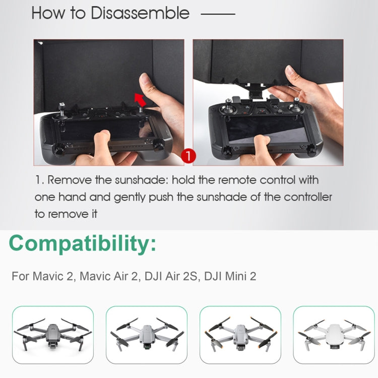 STARTRC Foldable Controller Sunshade with Screen Bracket for DJI Mavic 2 / Mavic Air 2 / Air 2S / Mini 2, For DJI Mavic 2